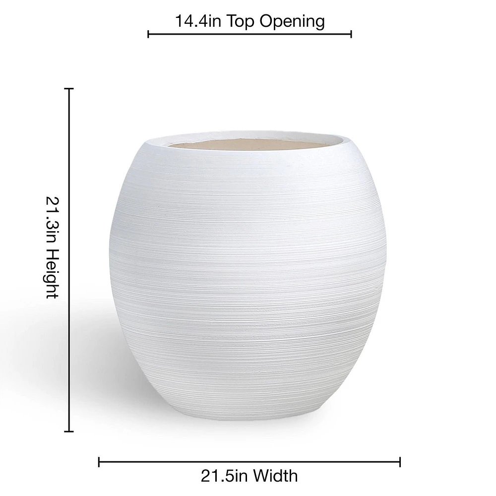 White Barolo Extra-Large Planter, 21.4"