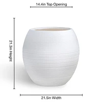 White Barolo Extra-Large Planter, 21.4"