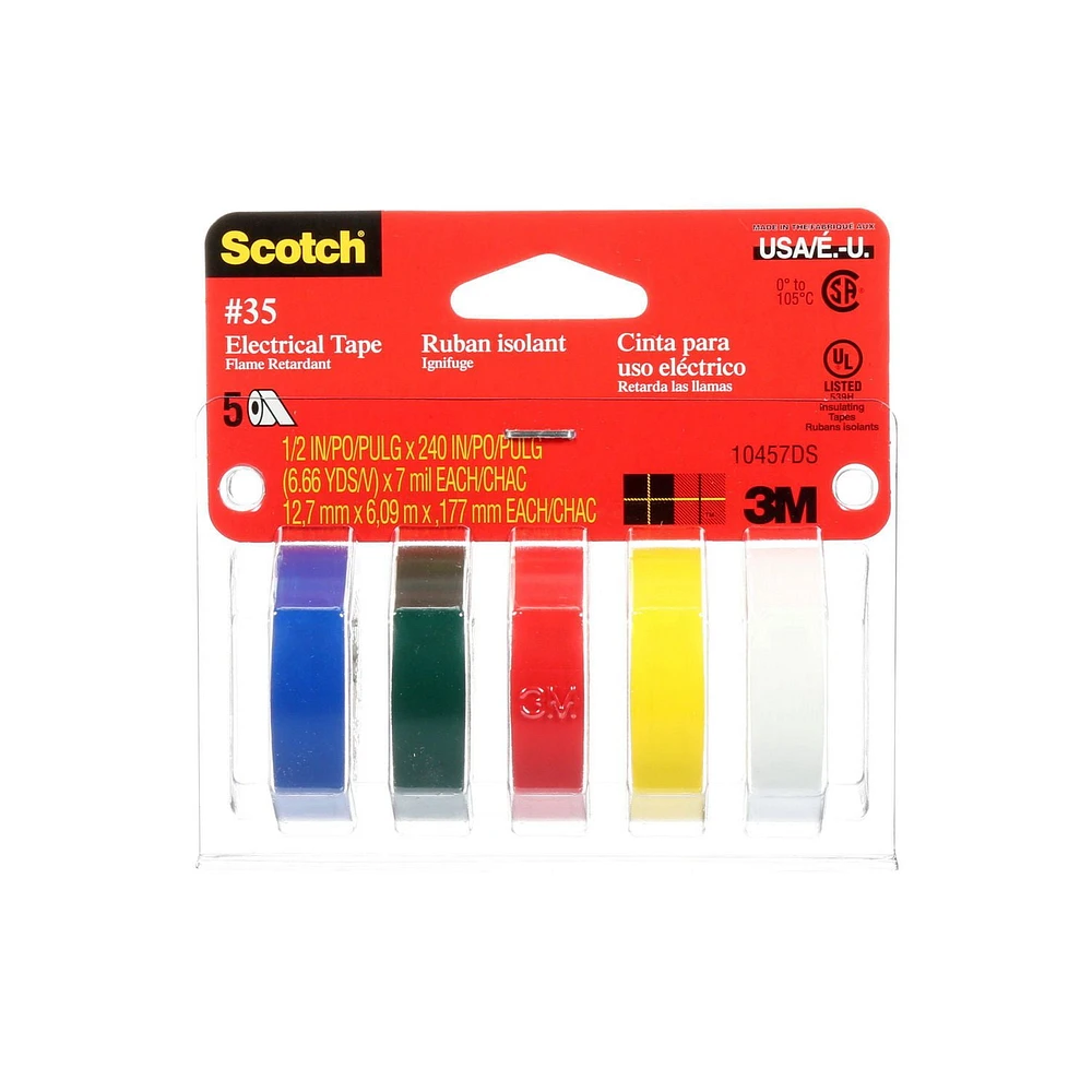 Scotch® 35 Coloured Vinyl Electrical Tapes