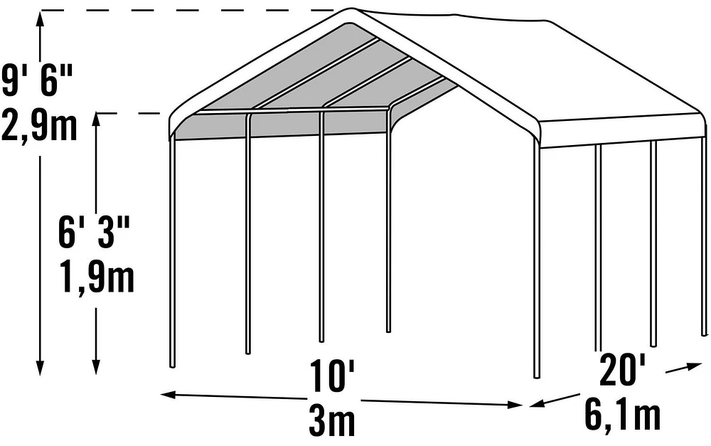 Arrow Abri Storage en Acier Elite, 10x4, Gris Froid