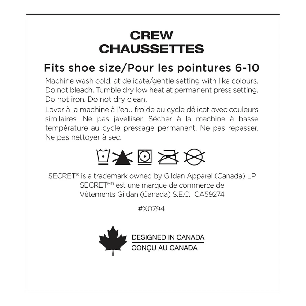 Secret Confort Chaussettes du Coton 2pk Pointures 6 à 10