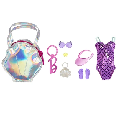 Barbie Clothes, Deluxe Bag with Swimsuit and Themed Accessories