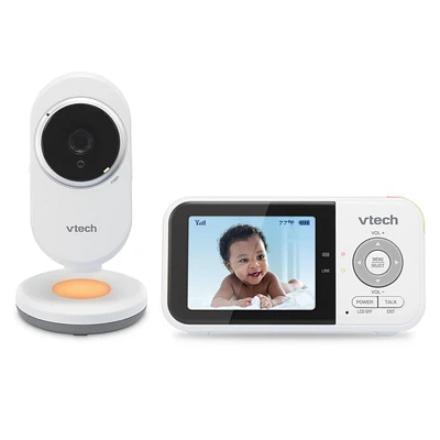 VTech VM3254 2.8” Digital Video Baby Monitor with Night Light, White, VM3254