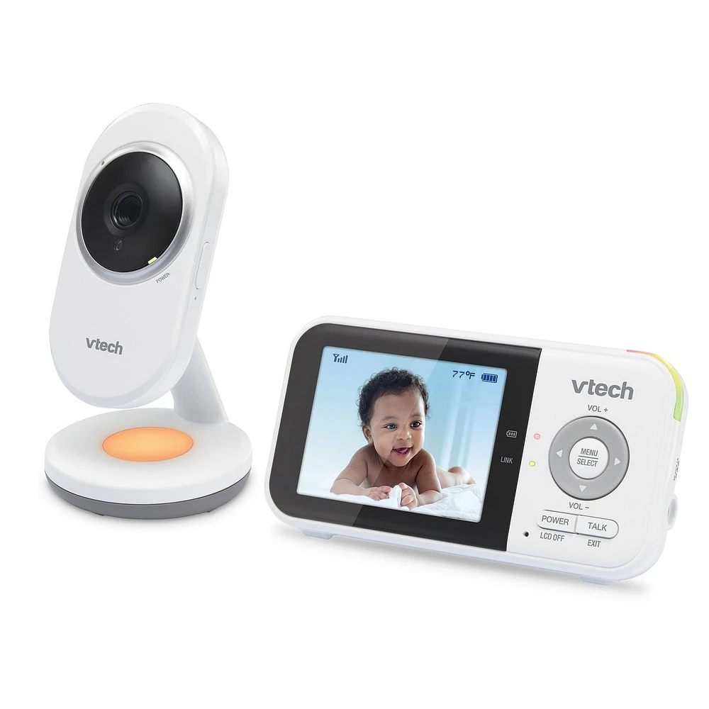 VTech VM3254 2.8” Digital Video Baby Monitor with Night Light, White, VM3254