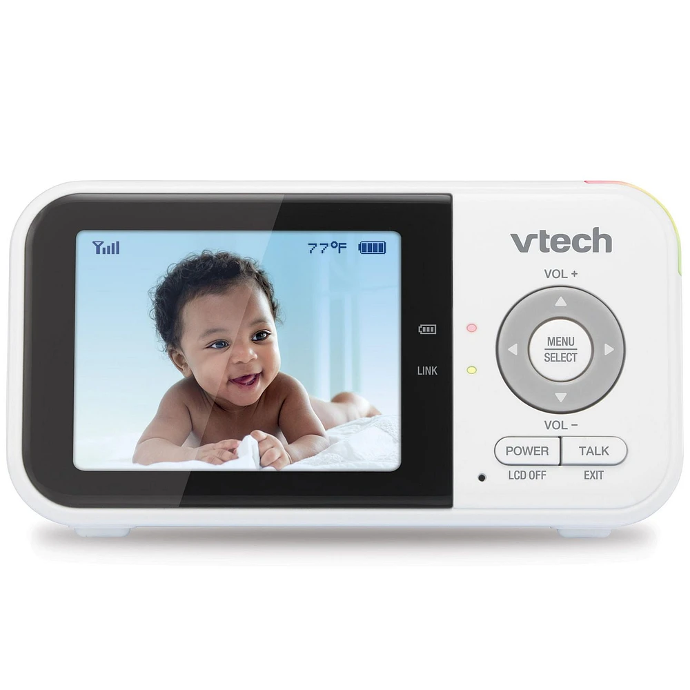 VTech VM3254 2.8” Digital Video Baby Monitor with Night Light, White, VM3254