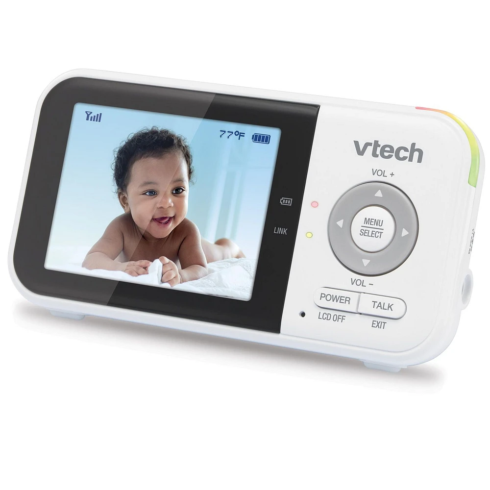 VTech VM3254 2.8” Digital Video Baby Monitor with Night Light, White, VM3254