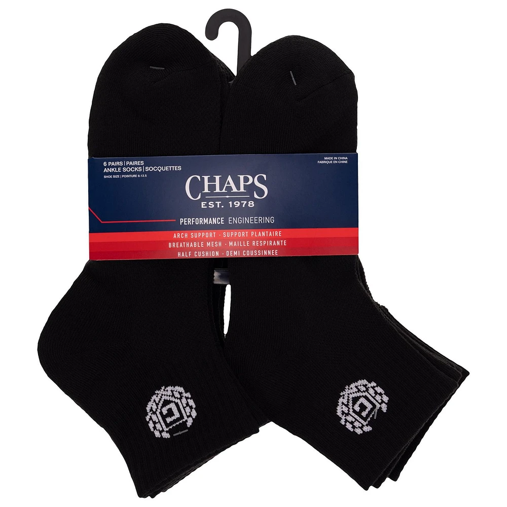 Chaps Mens Sport 6 Pair Ankle Socks