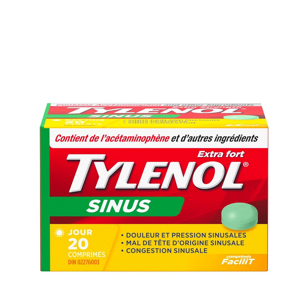 TYLENOL® Extra Stength Sinus eZ Tabs, Relieves Sinus congestion & other sinus Symptoms, Daytime, 20ct, 20 Count