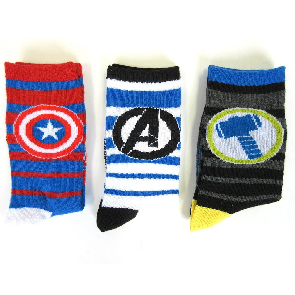 Avengers Boys' Crew Socks, Pack of 3