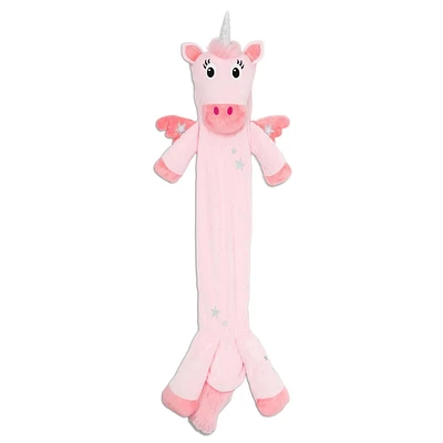 Potwells - Kids Long Hot Water Bottle - Ursula Unicorn - Machine Washable Fleece Cover - Keeps Warm for 6 to 8 Hours - Soothing