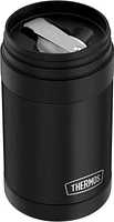 Thermos Vacuum Insulated Stainless Steel 16 Oz Food Jar with Folding Spoon, 16 Oz,  Black Jar