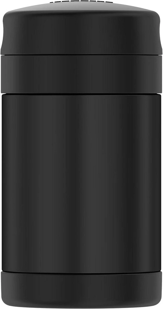 Thermos Vacuum Insulated Stainless Steel 16 Oz Food Jar with Folding Spoon, 16 Oz,  Black Jar