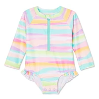 George Baby Girls' Rash Guard 1-Piece, Sizes 3-24 months