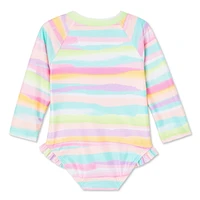 George Baby Girls' Rash Guard 1-Piece, Sizes 3-24 months