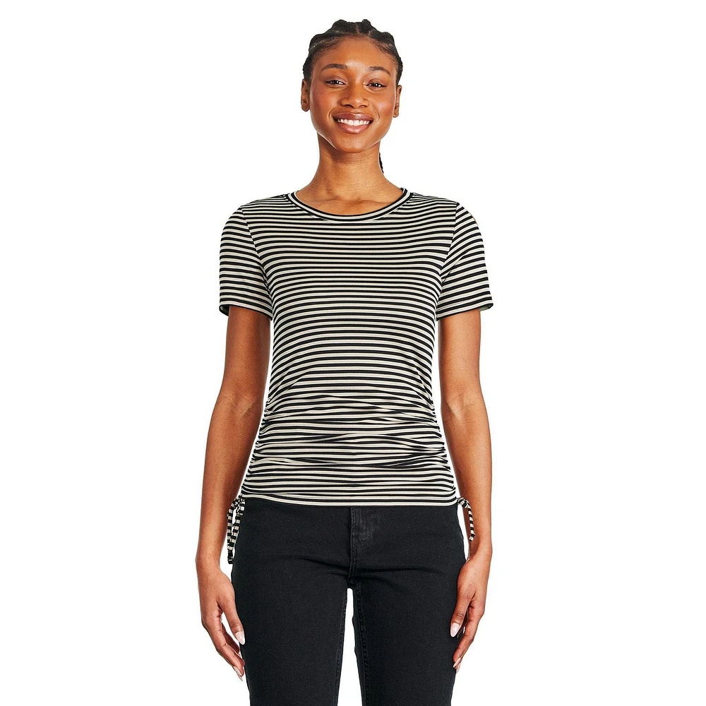 T-shirt ruché sur les côtés George pour femmes Tailles TP–TTG