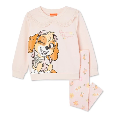 Nickelodeon Toddler Girls' Paw Patrol Sweatshirt 2-Piece Set, Sizes 2T-5T