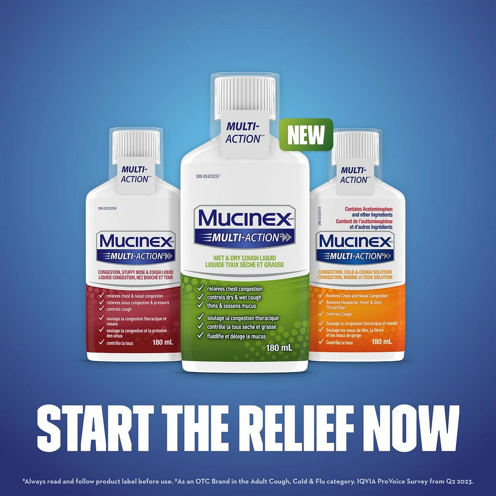 MUCINEX MULTI-ACTION Toux sèche et grasse en format liquide