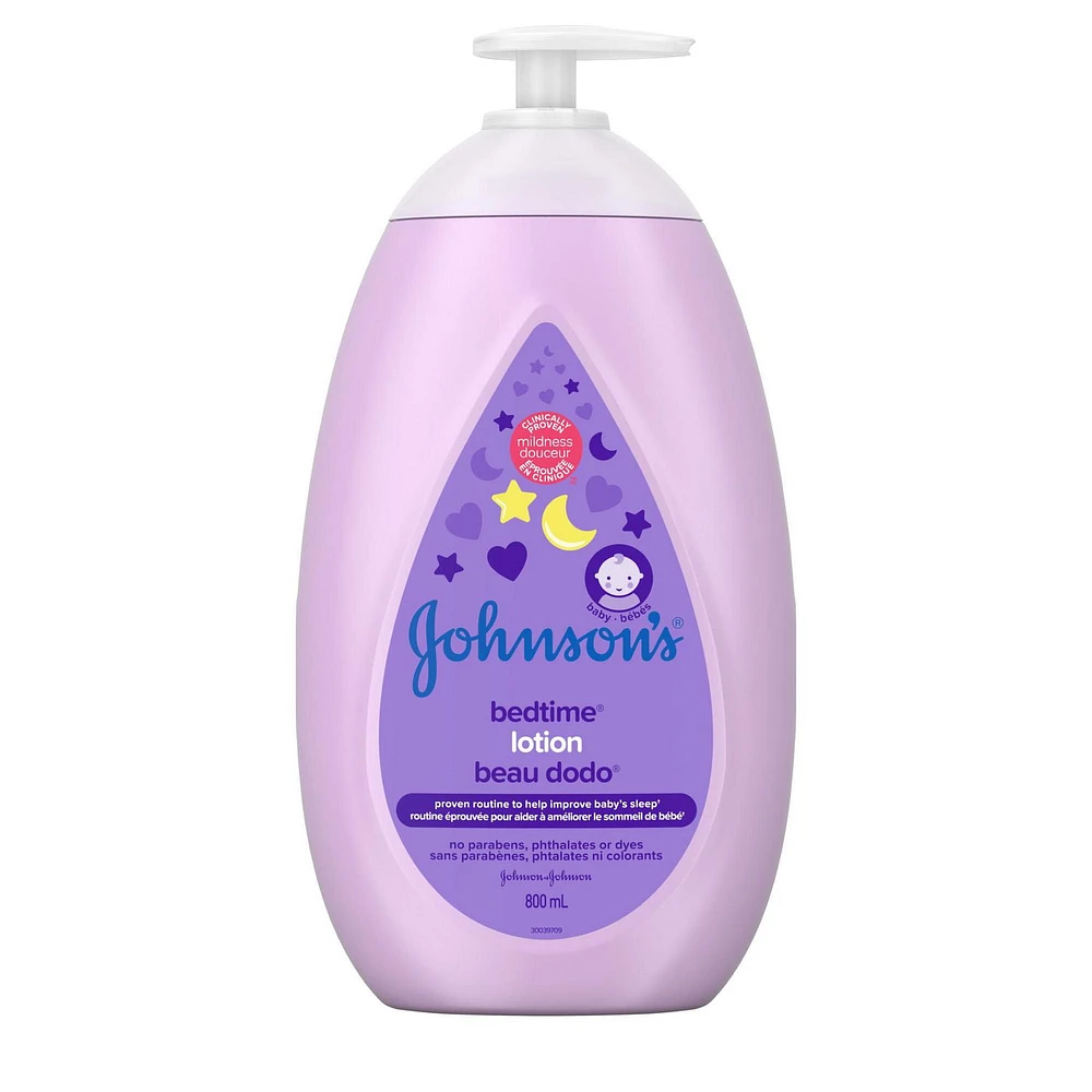 Johnson's Baby Bedtime Moisturizing Lotion and Cream for Dry Skin, 800 mL