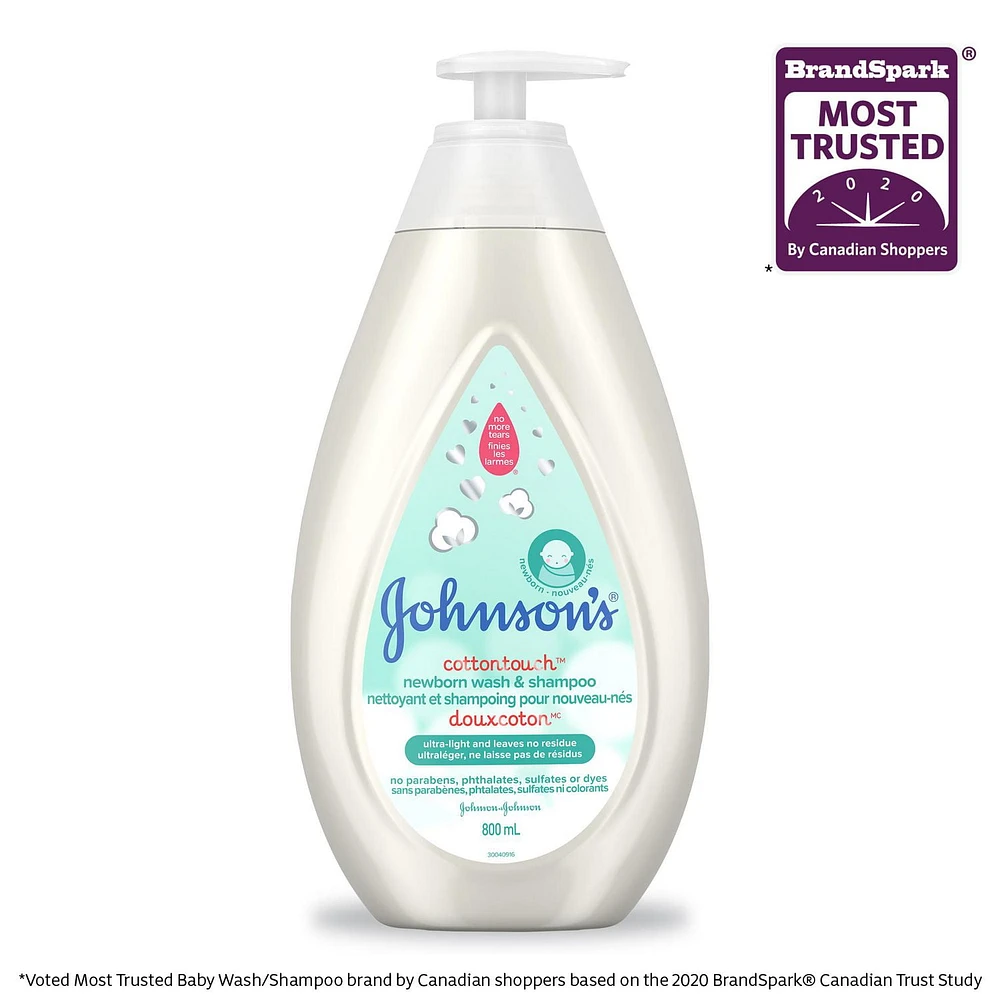 Johnson's Baby, Cottontouch, Newborn Wash & Shampoo, 800 mL