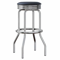 Winsome Summit Swivel Seat Stools, 2-Pc Set, Black & Chrome