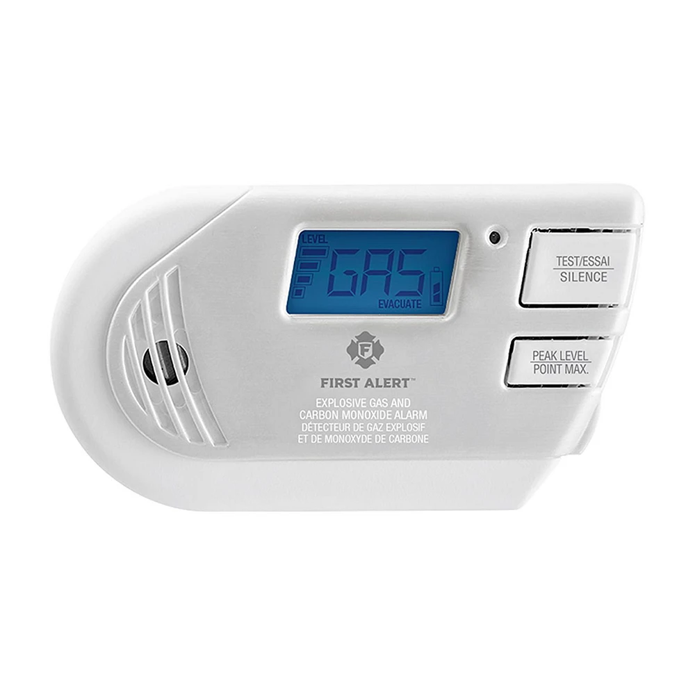 First Alert Combination Explosive Gas and Carbon Monoxide Alarm with Backlit Digital Display, GCO16NA, GCO16NA