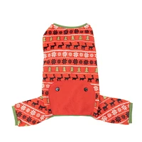 One Paw Holiday Pets' Fair Isle Dog Pajama 1-Piece, Red,  Sizes XS-XL, Soft and Warm