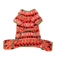 One Paw Holiday Pets' Fair Isle Dog Pajama 1-Piece, Red,  Sizes XS-XL, Soft and Warm