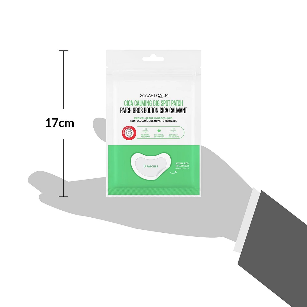 Soo'AE Cica Calming Big Spot Patch, Quantity per pouch: 3 patches