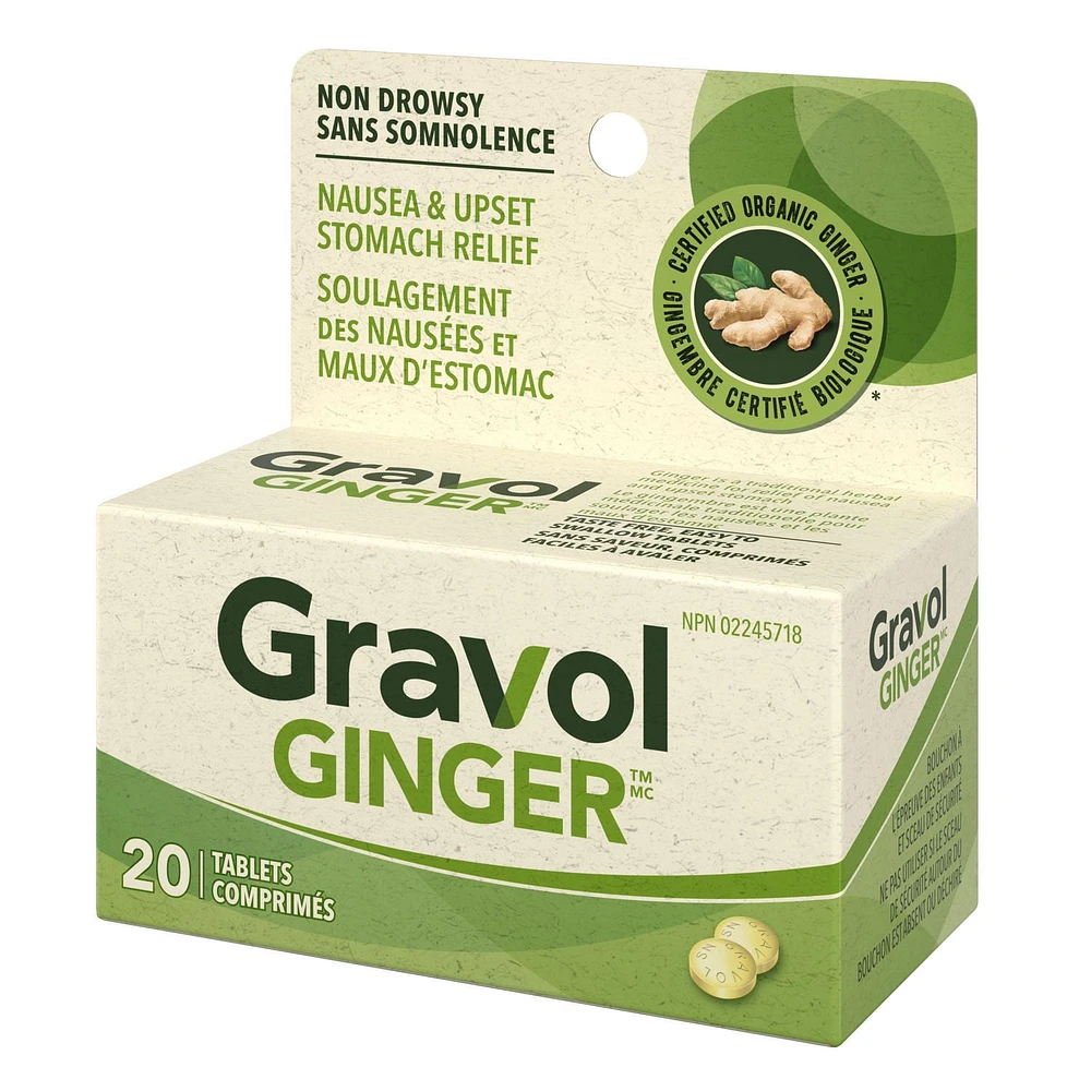 Gravol Ginger Sans Somnolence Comprimés 20 Comprimés