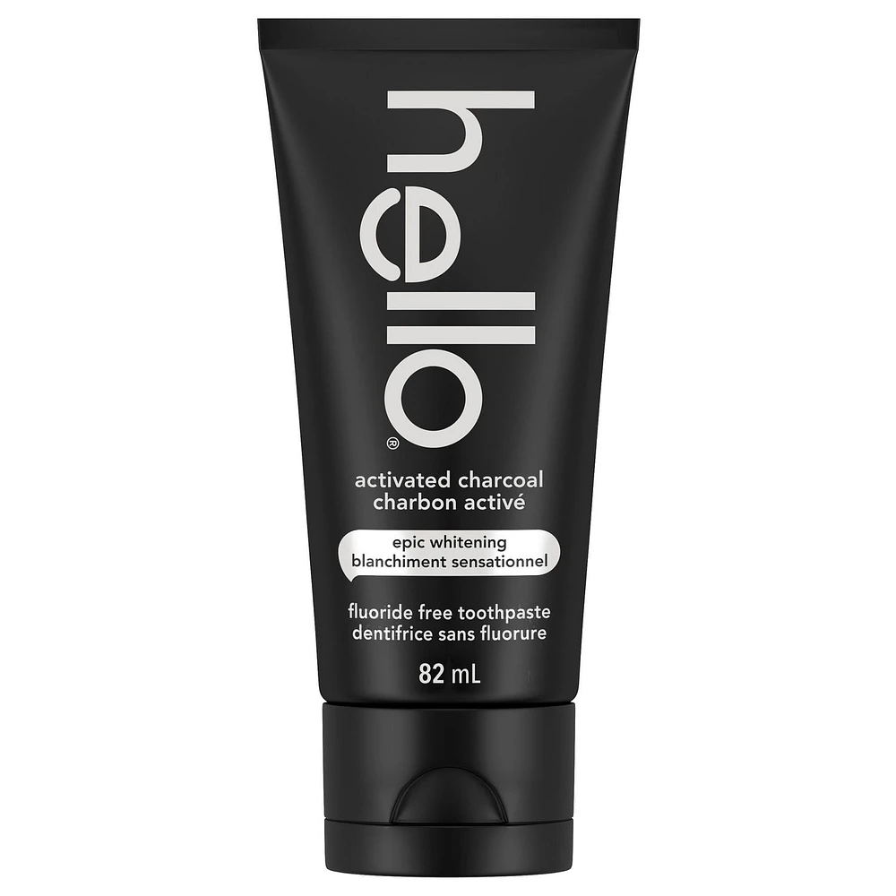 Hello Activated Charcoal Fluoride Free Toothpaste - 82 mL, Hello Charcoal Toothpaste