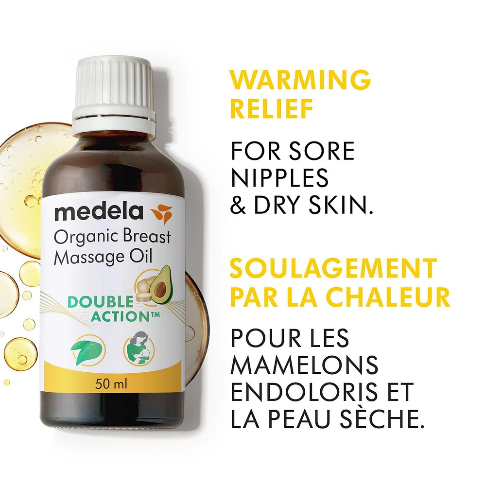 Medela Organic Breast Massage Oil, Relieve Breast Tenderness and Fullness