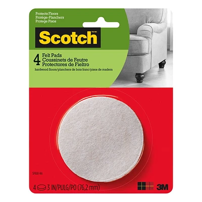 Scotch® Round Felt Pads, SP808-NA, Beige