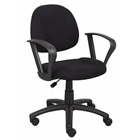 Nicer Furniture Black Computer Desk Chair with Loop Arms