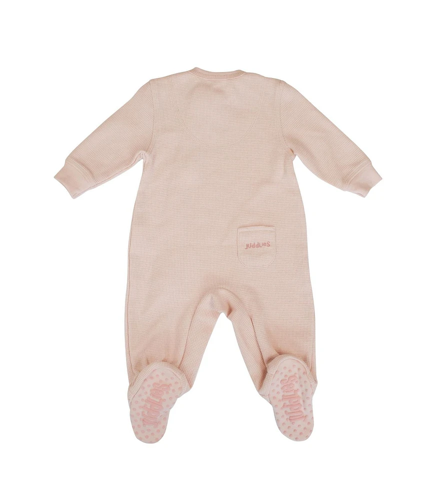 Juddlies Designs - Nouveau-né, bébé, tout-petit - Collection Mini Waffle - Dormeur à pied - Argile Rose