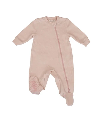 Juddlies Designs - Nouveau-né, bébé, tout-petit - Collection Mini Waffle - Dormeur à pied - Argile Rose