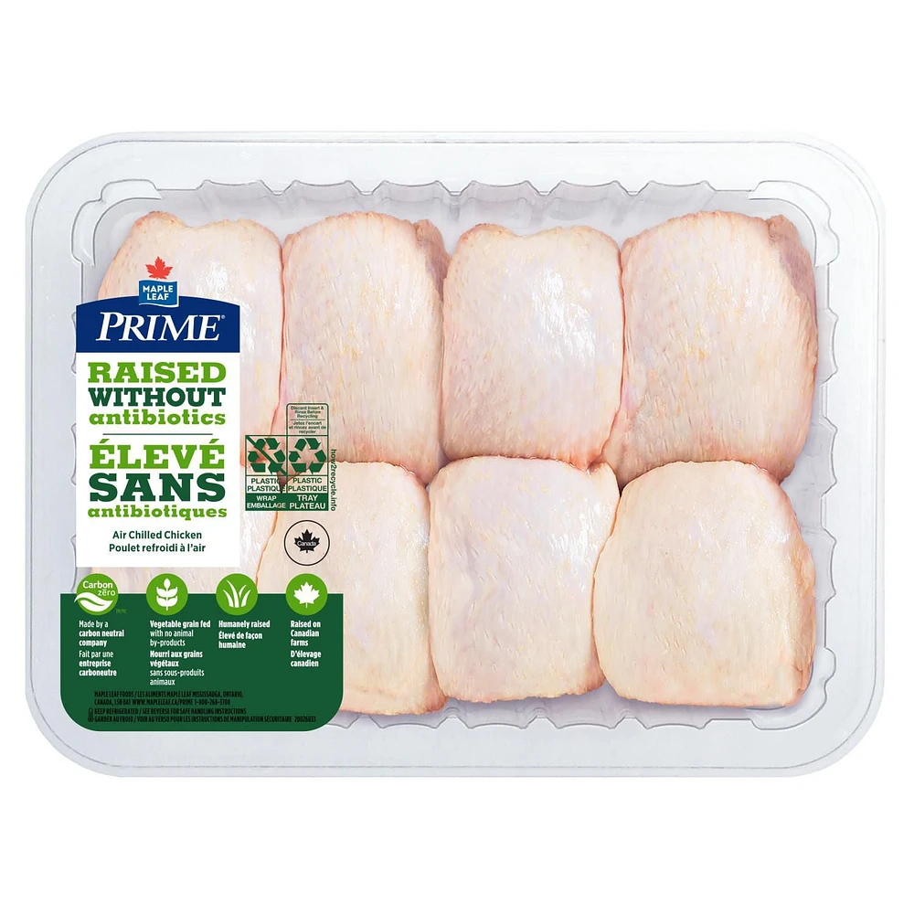 Prime Bone-in Chicken Thighs, Raised Without Antibiotics, 6-8 Thighs