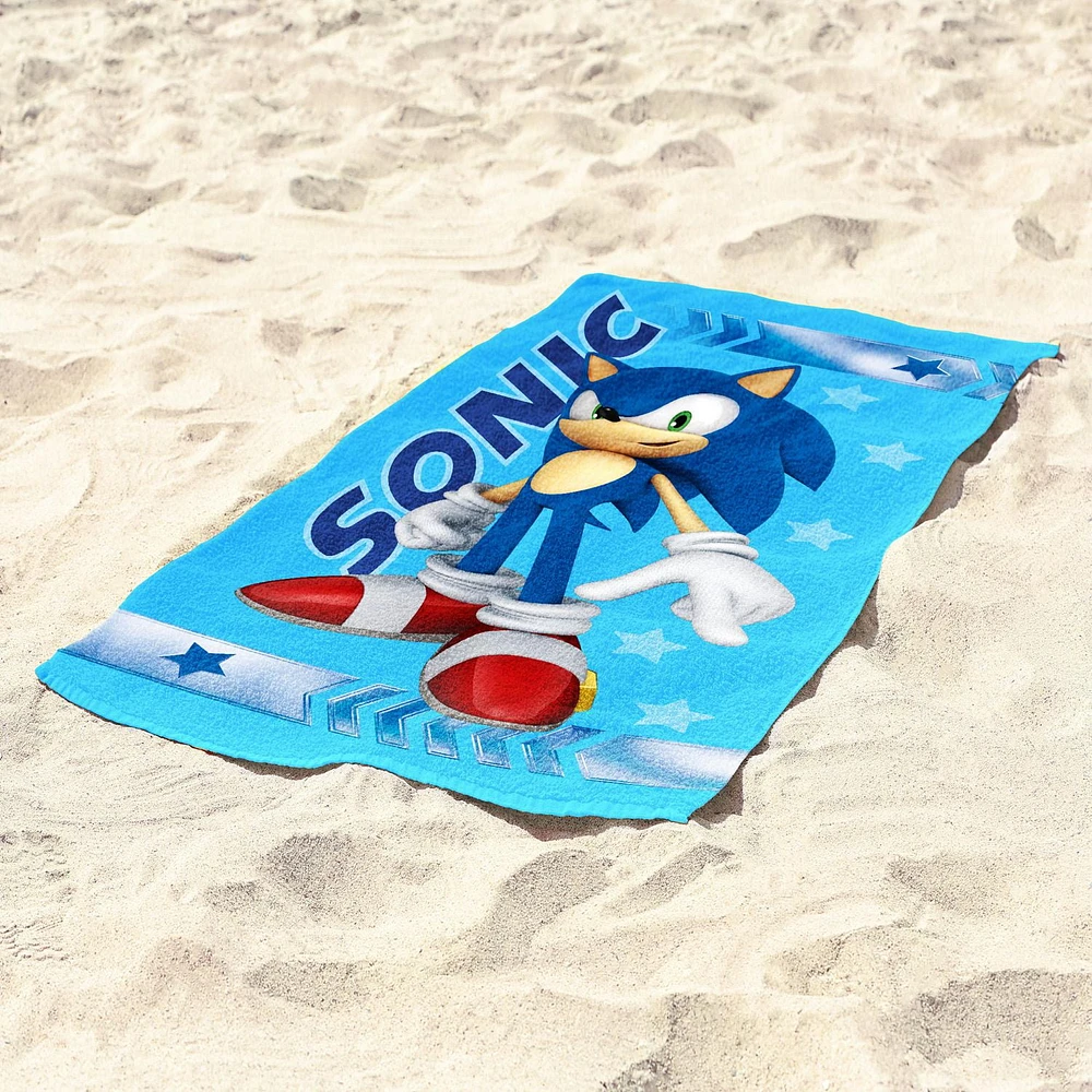 Sonic "Speed Class" Beach Towel, Sonic Beach Towel