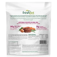 Freshpet Select Grain Free Small Dog Beef Recipe, Beef & Egg Roasted Meal in bite-sized pieces