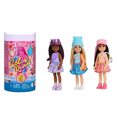 Barbie Color Reveal Sporty Series Chelsea Small Doll with 6 Surprises