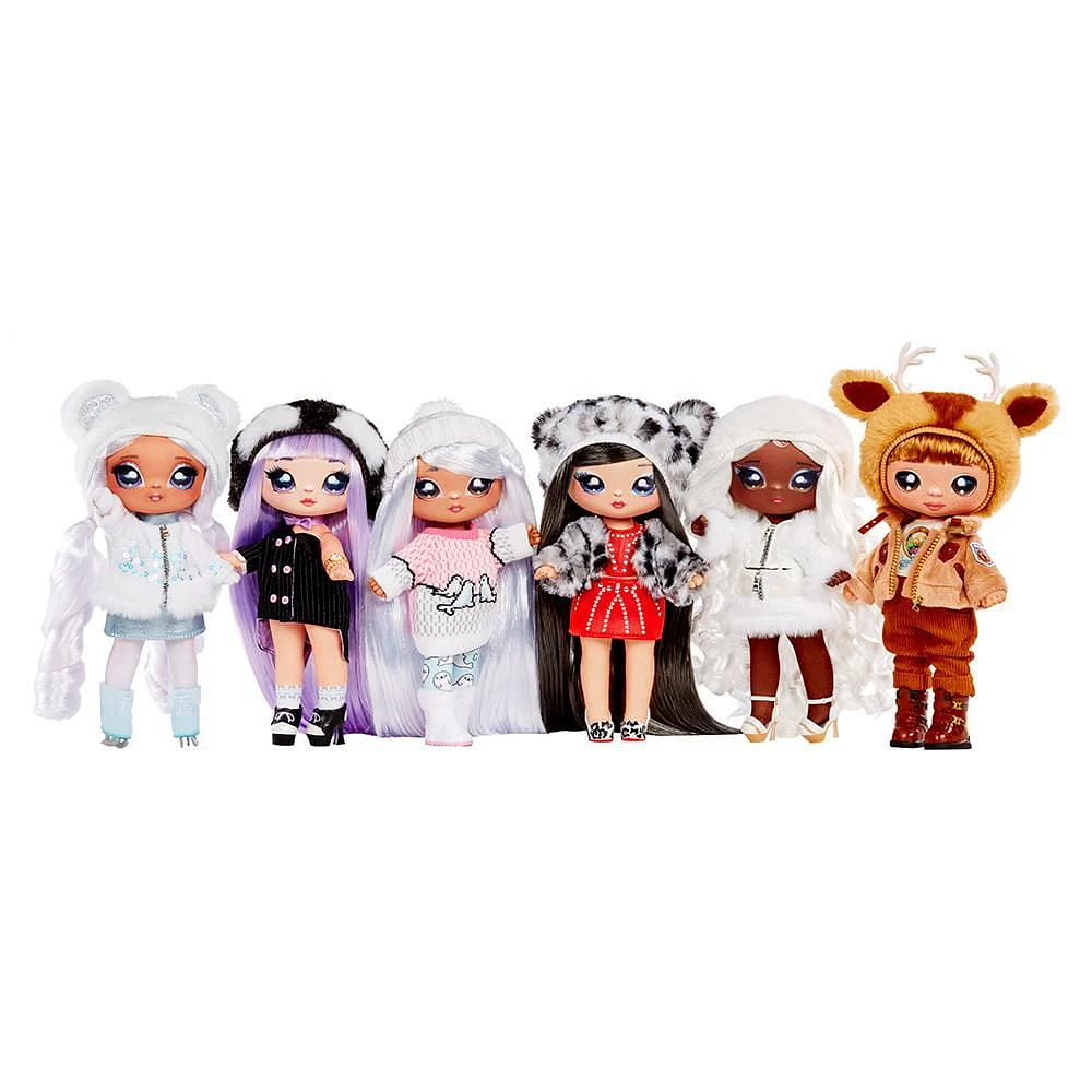 Na Na Na Surprise Cozy Series Leona White 7.5" Fashion Doll Snow Leopard-Inspired with Black Hair