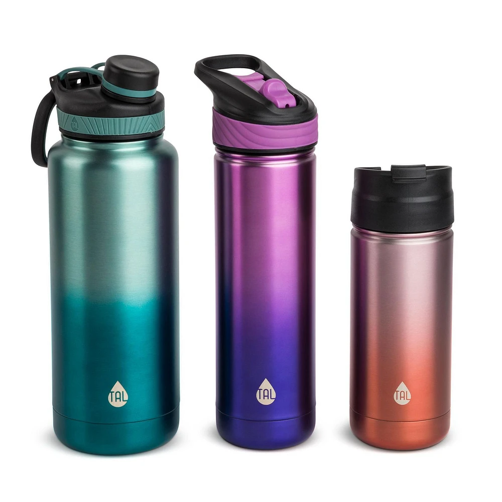 TAL Stainless Steel Ranger Water Bottle 6-Piece Set, Multi Color, Water Bottle