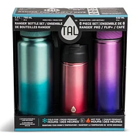 TAL Stainless Steel Ranger Water Bottle 6-Piece Set, Multi Color, Water Bottle