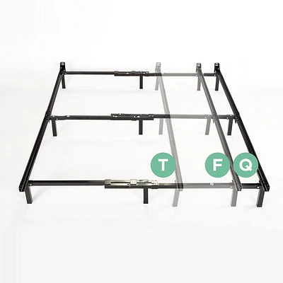 Zinus Michelle Compack Adjustable Steel Bed Frame, for Box Spring & Mattress Set, Fits Twin to Queen