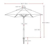 CorLiving Parasol de plage portable de 7,5 pieds avec ancre de sable/saleté et sac de voyage – Parasol compact pour parasol, terrasse et pique-nique, solution de parasol d'été
