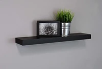 Kiera Grace Maine Simple & Classic Single Decorative Engineered Wood Floating Wall Shelf For Home, Room, & Office, 24"L x 5"W x 1.5"H, Black