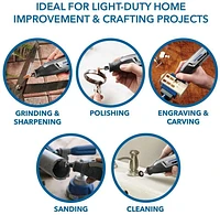 Dremel 7760-N/10W Lite Lithium Ion Cordless Rotary Tool with 10 Accessories USB Charged