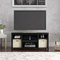 Home Trends Parsons TV Stand for TVs up to 50", True Black Oak, Parsons 50" TV Stand