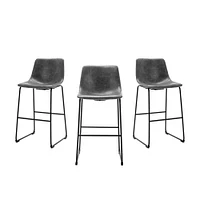 Heavenly Collection Gray Bar Stool 30" SET OF 3