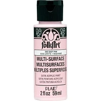 FolkArt Multi-Surface Satin Acrylic Paint, 2 oz., Baby Pink, FolkArt Multi-Surface Paint