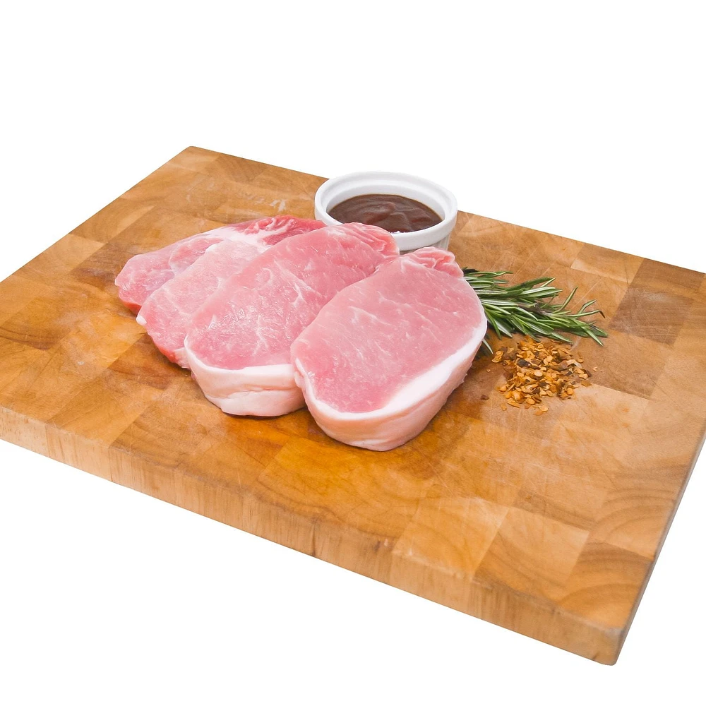 Maple Leaf Fresh Boneless Pork Chops Center and Rib End Combo Pack, 6 pieces, 0.70 - 1.10 kg